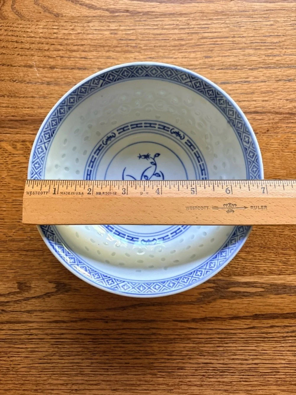 Vintage Jingdezhen Rice Grain Bowl Porcelain ~7 inches